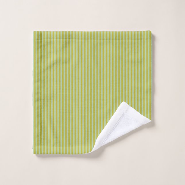 Chartreuse und Pistachio Green Stripes Waschlappen (Waschlappen)