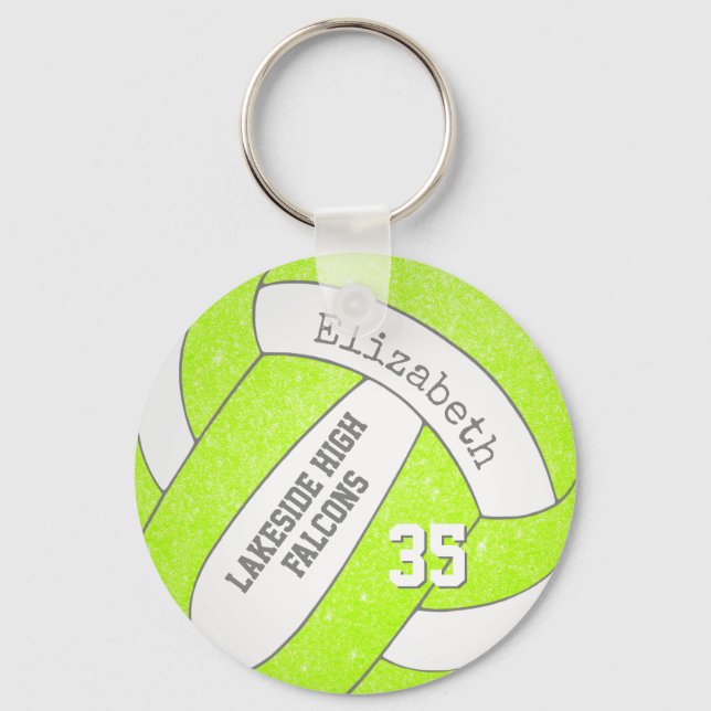 Chartreuse Volleyballtasche mit dem Namen des Spie Schlüsselanhänger (Vorderseite)