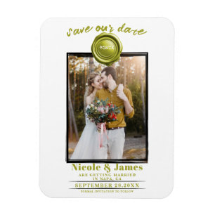 Chartreuse-Wachssiegel-Foto-Hochzeit Termin vormer Magnet