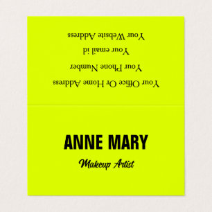 Chartreuse Yellow Fluorescent Neon farbenfrohe Hel Visitenkarten