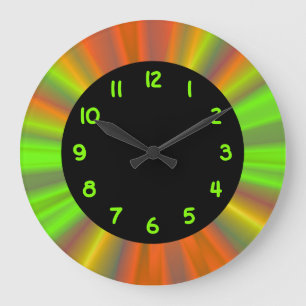 Chartreuse Zahlen Schwarzer Kreis Große Wanduhr