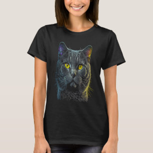 Chartreux  Farbige Grafik Katzenvater Mutter Männe T-Shirt