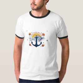 Chase die Sonne, Make Waves - Nautical Anchor Ring T-Shirt
