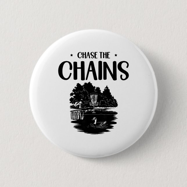 Chase The Chains Disc Golf Frisbee Kunst  Button (Vorderseite)