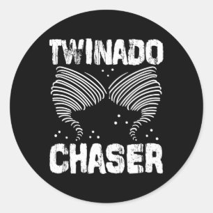 Chaser Funny Mama Vater Twin Parters Runder Aufkleber