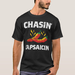 Chasin' Capsaicin Funny Hot Spicy Pepper Sauce Gif T-Shirt