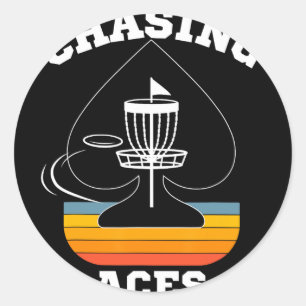 Chasing Aces Disc Golf Ziel Sportsbekleidung Männe Runder Aufkleber