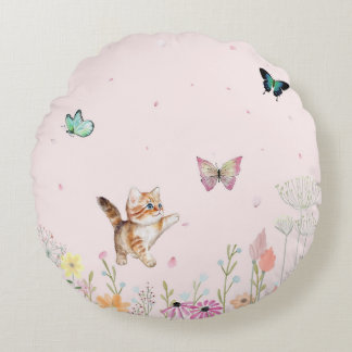 Chasing Butterflies Rundes Kissen