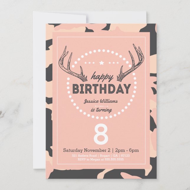Chasse Anniversaire Invitation pour Lil' Hunters (Devant)