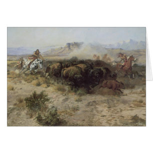 Chasse au bison no 26 par CM Russell, Indiens Vint