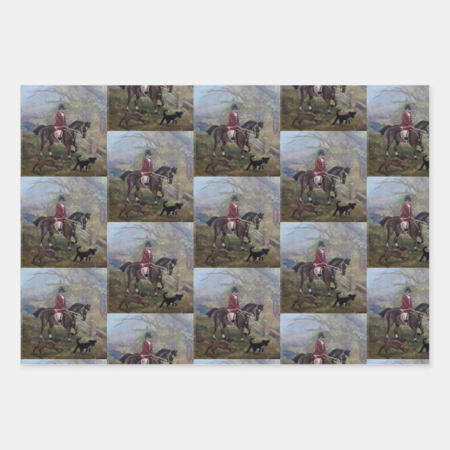 chasse au renard Papier à envelopper Feuille plate (Devant)
