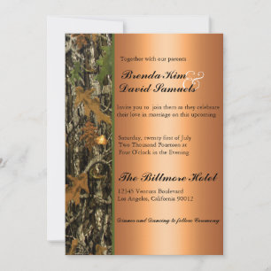 Chasse aux Feuilles de Camo Faire-part de mariage