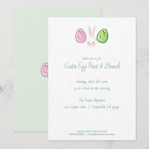 Chasse aux oeufs de Pâques et invitation au brunch