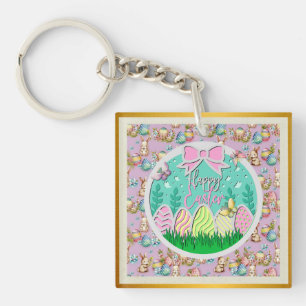 Chasse aux œufs de Pâques mignonne et papillons co