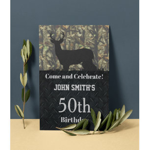 Chasse Camo Anniversaire Fête Invitations hommes