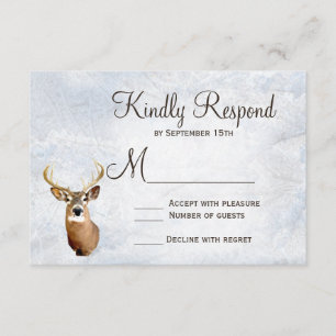 Chasse Camo neige hiver Mariage de cerfs Cartes RS