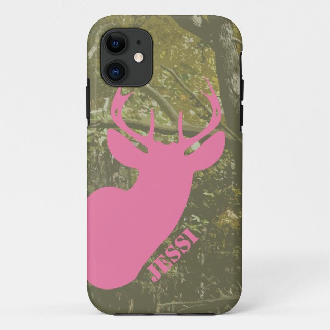 Chasse Camo & Pink Deer Head iPhone 5 Coque (Dos)