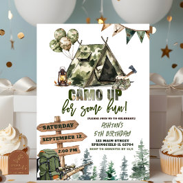 Chasse Camo pour un anniversaire Invitation