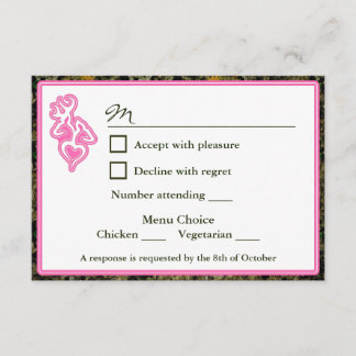 Chasse Camo rose personnalisé mariage RSVP Invitat