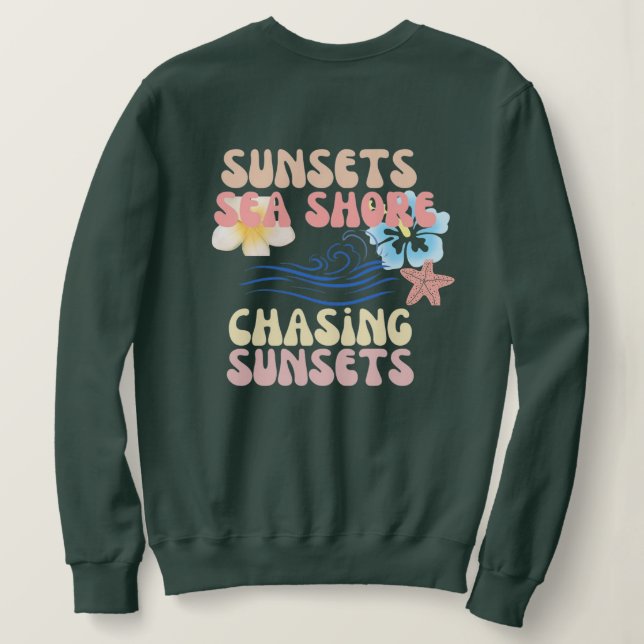 Chasse couchers de soleil imprimé Sweat (Design dos)