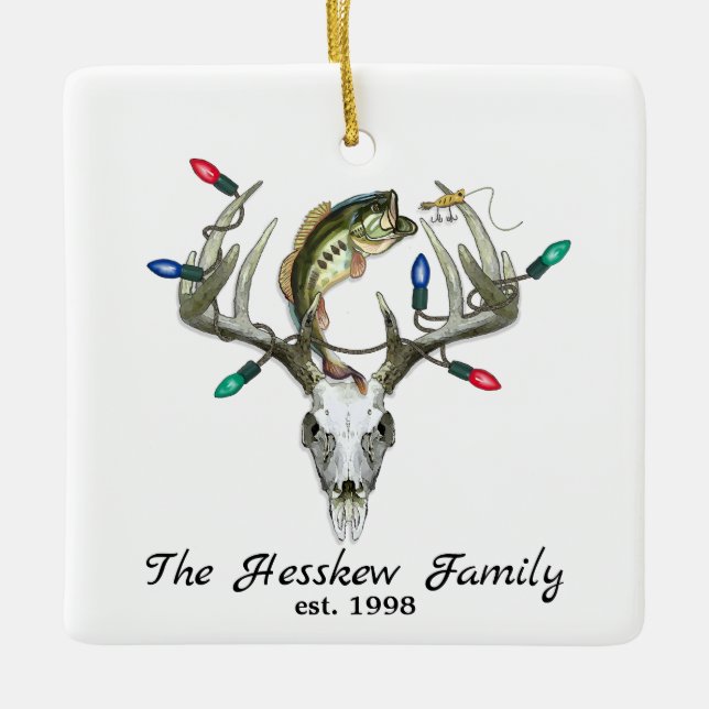 Chasse Rustique Pêche Cerfs Antlers Ornement Métal (Devant)