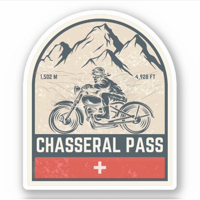 Chasseral Pass - Schweizer Alpen - Motorradtour x Aufkleber (Vorderseite)