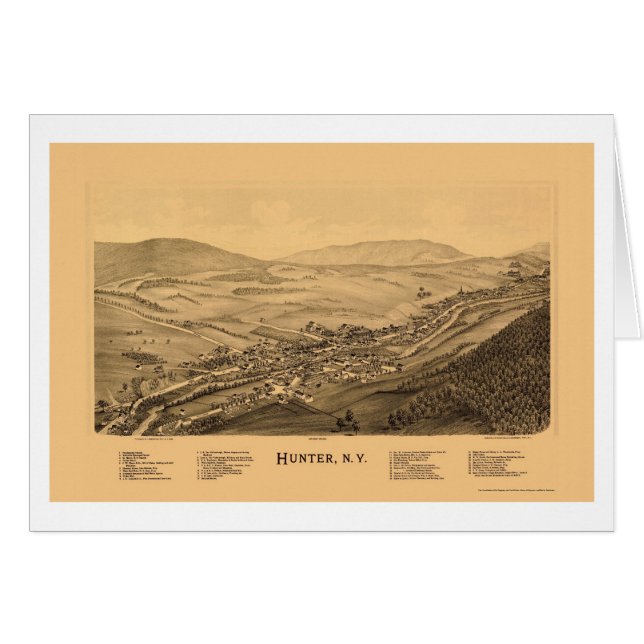 Chasseur, carte panoramique de NY - 1890 (Devant horizontal)