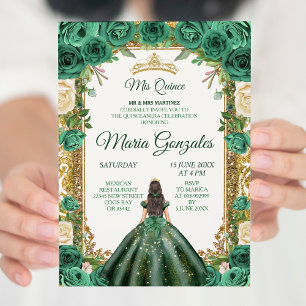 Chasseur Robe verte 1 Charra Mis Quince Invitation