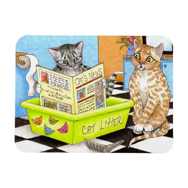 Chat 464 drôle Flexi Magnet (Horizontal)