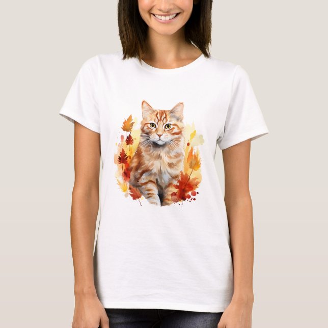 Chat 7 en T-shirt automne (Devant)
