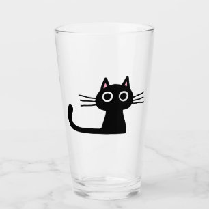 Chat à Kitty Noir Quirky Verre de boisson Fun F