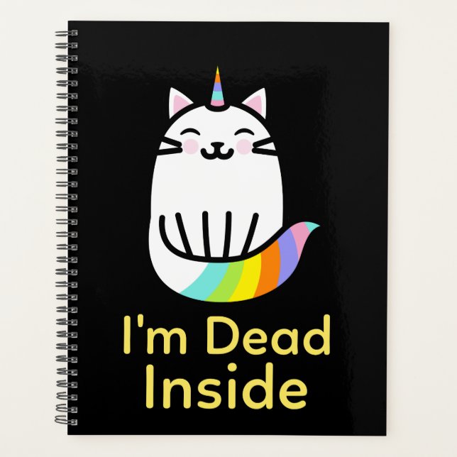 Chat à licorne sarcastique - Je suis mort à l'inté (Devant)