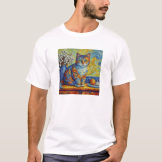 Chat Abstrait coloré Van Gogh Style T-shirt