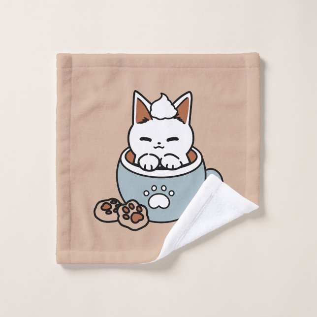 Chat adorable en Mug Conception de vacances - Chat (Gant de toilette)