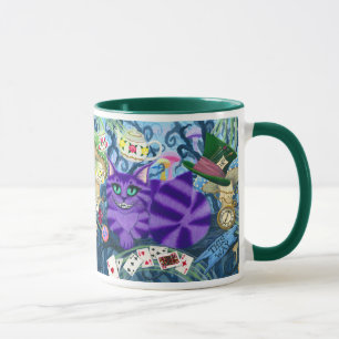 Chat Alice de Cheshire dans la tasse d'art