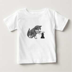 Chat am Schach mit Schachstück Bishop Baby T-shirt