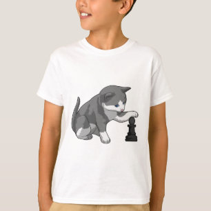 Chat am Schach mit Schachstück Bishop T-Shirt