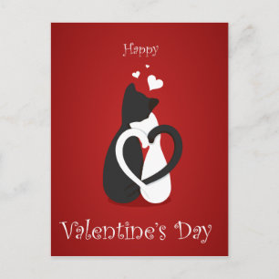 Chat amour valentines jour carte postale
