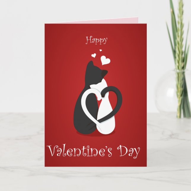 Chat amour valentines jour de la carte de voeux (Devant)