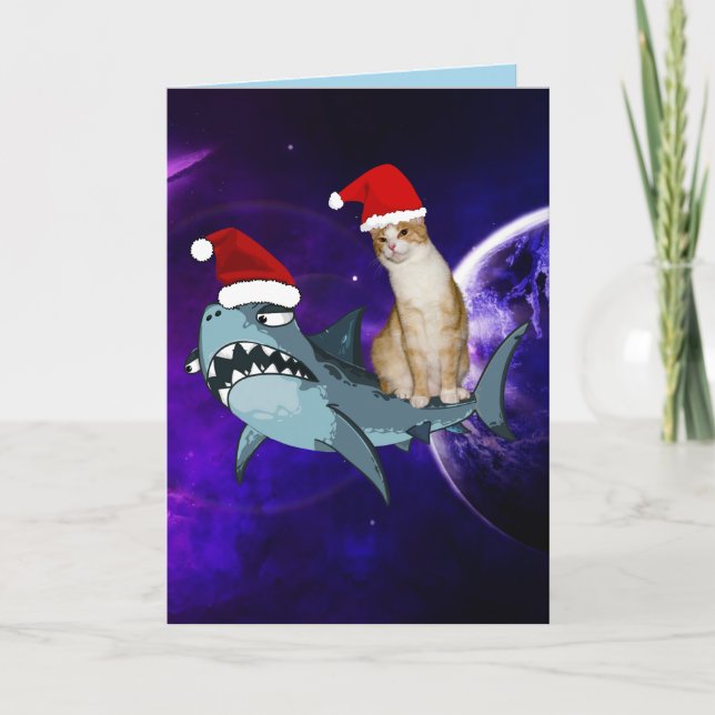 CHAT AMUSANT & REGARDER DANS CARTES DE NOËL SPATIA (Devant)