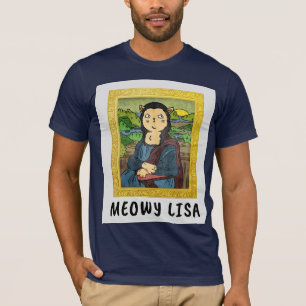 CHAT AMUSANT T-SHIRTS MEOWY MONA LISA T-SHIRTS