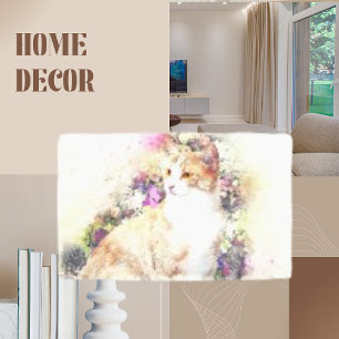 Chat Animal Floral Art Abstrait toile Imprimer