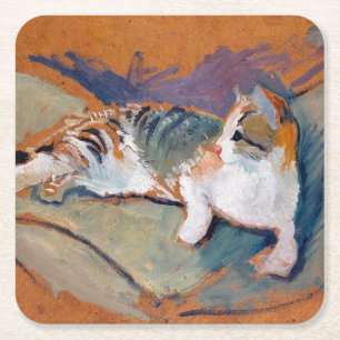 Chat, août Macke Carré Dessous de verre papier