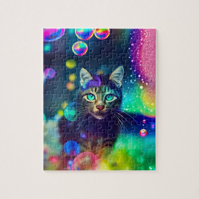 Chat Arc-en-ciel magique - Puzzle (Vertical)