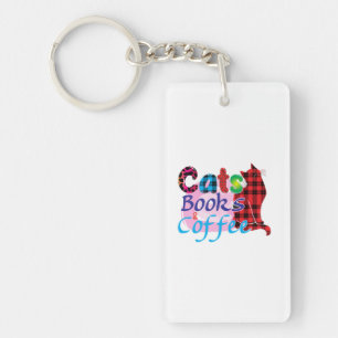 Chat Art Cats Books Coffee_2 Schlüsselanhänger