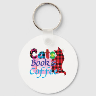 Chat Art Cats Books Coffee_2 Schlüsselanhänger