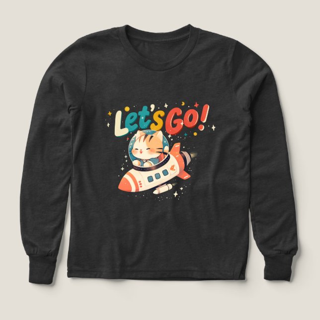 Chat astronaute mignon chevauchant une fusée dans  (Motif recto)