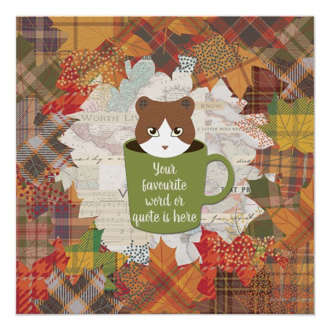 Chat Automne Brillant Poster (Devant)