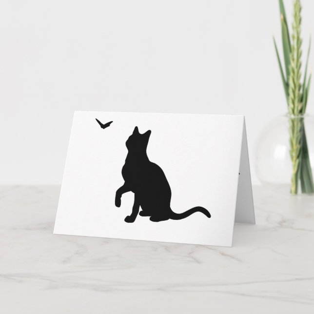 Chat avec carte de voeux pour papillon - Vide (Devant)