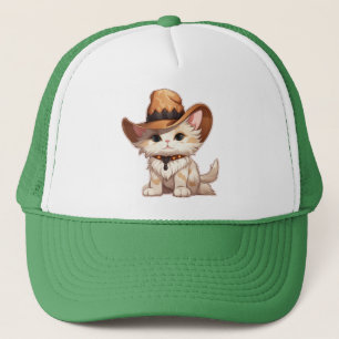Chat avec Casquette occidental Clipart-85247